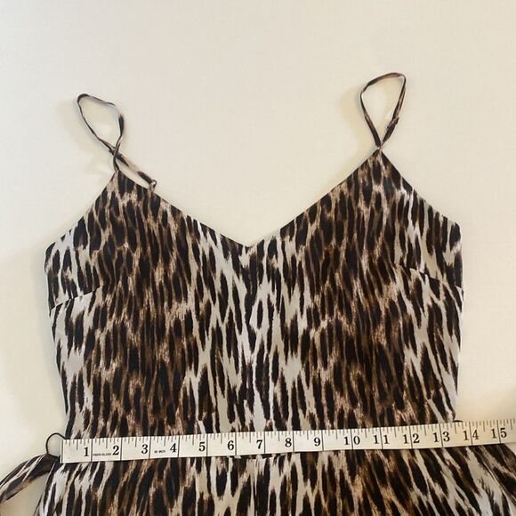 L'Agence Audra Sleeveless Leopard-Print Silk Romper Size 2 - Picture 13 of 15